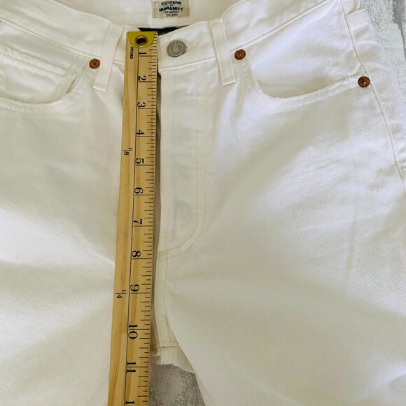 Citizens Of Humanity Liya High Rise Classic Fit Distressed White Denim Jeans 24 - Picture 5 of 13